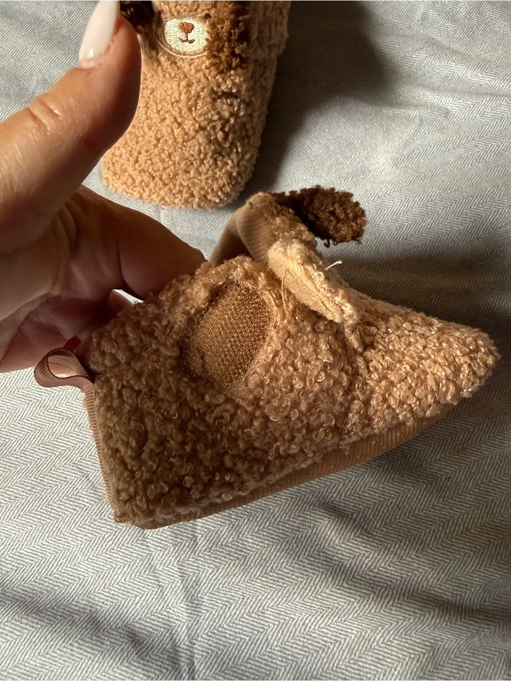 Cozy Dog Baby Slippers/Booties - Plush Brown